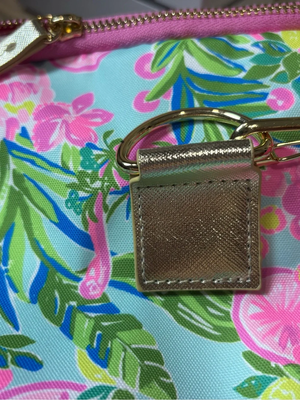 Lilly Pulitzer Turquoise & Pink Floral Insulated Cosmetic Bag